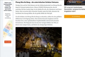 德国著名旅游网站Reisereporter介绍越南风芽-盖板国家公园。（图片来源：越通社）