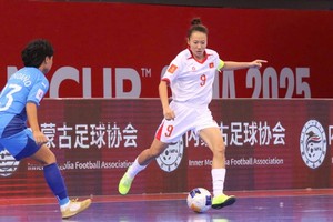 越南女子五人制足球队以3比0完胜菲律宾。（图片来源：VFF）