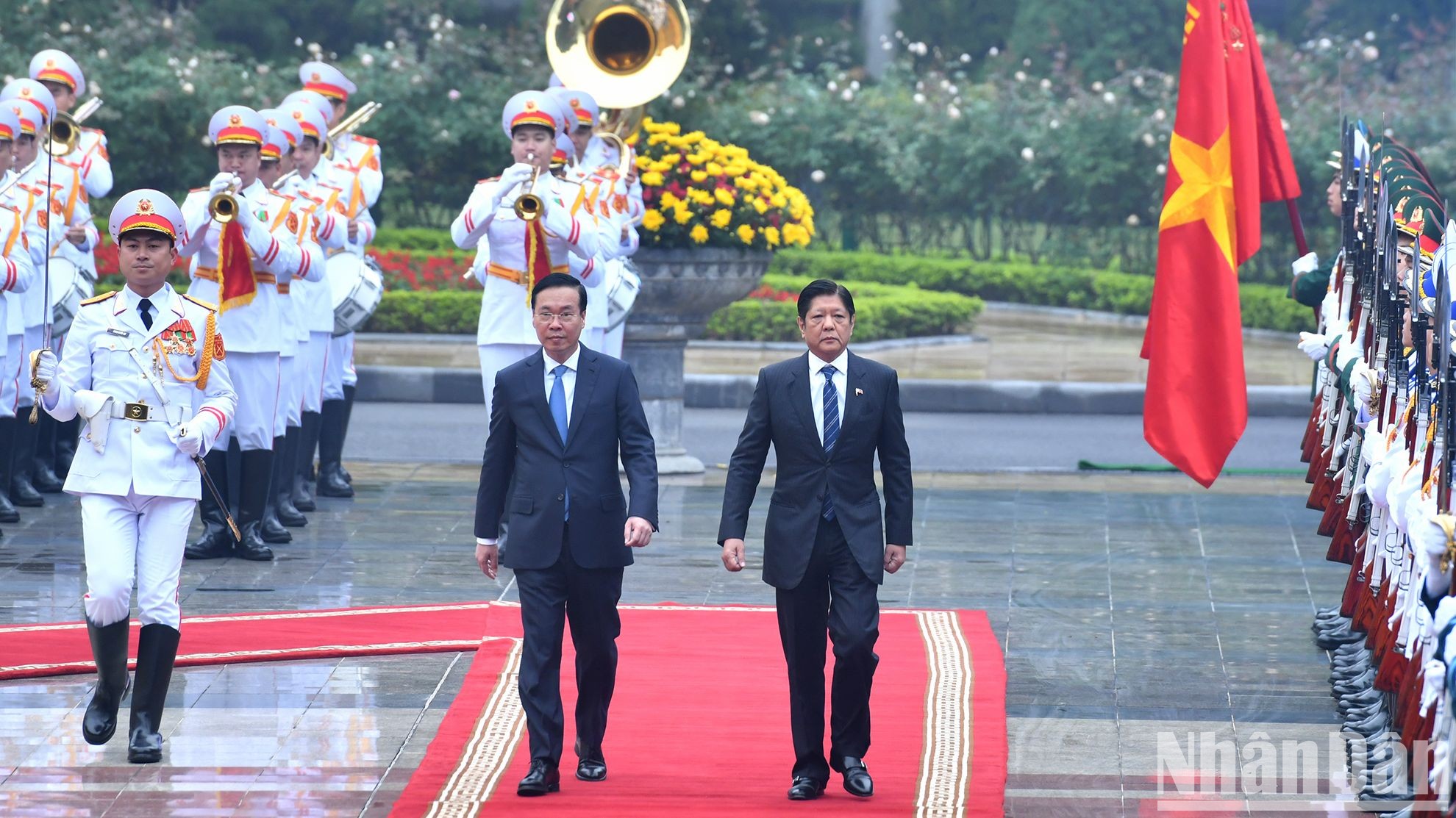 越南国家主席武文赏主持仪式，欢迎菲律宾总统费迪南德·罗慕尔德兹·马科斯访越【组图】
