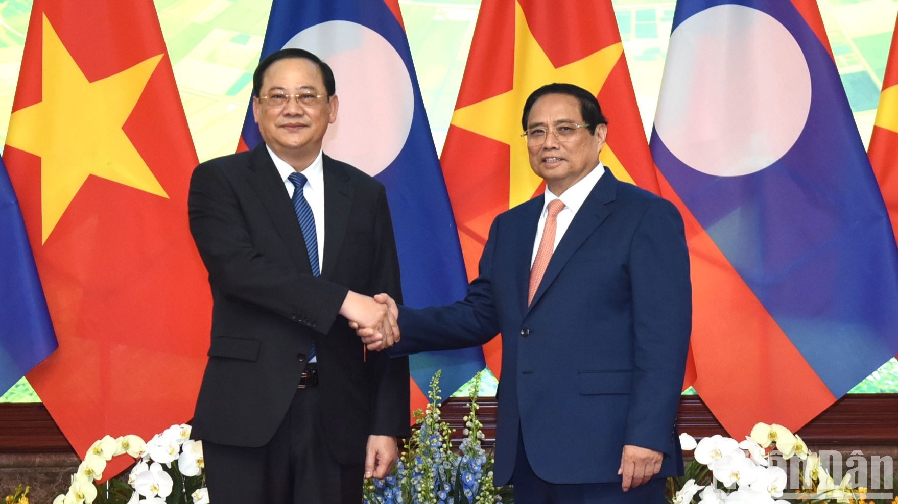 越南政府总理范明正会见老挝总理宋赛·西潘敦【组图】