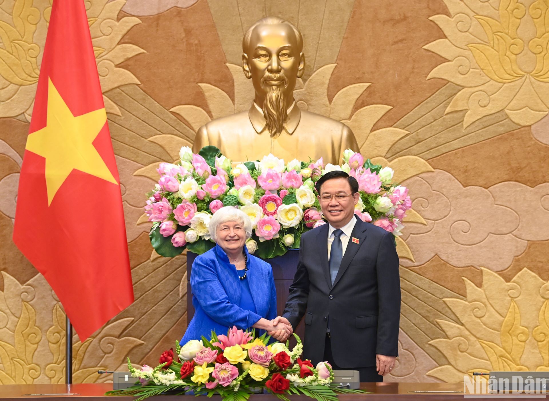越南国会主席王廷惠会见美国财政部长珍妮特·耶伦【组图】