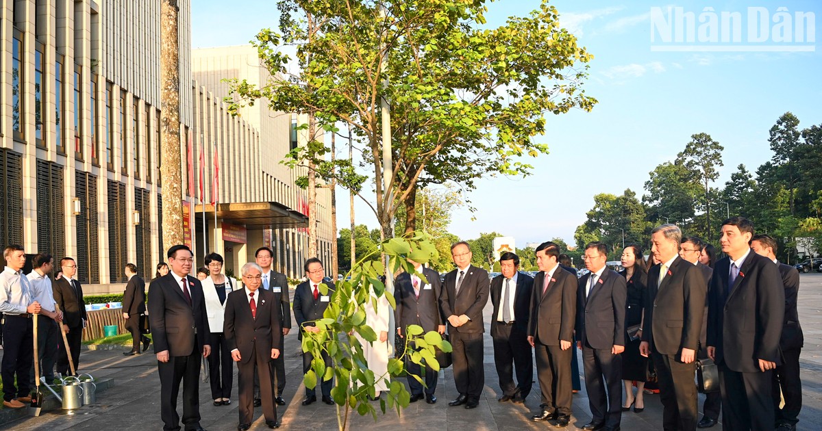 日本参议院议长尾辻秀久向越南国会赠送珊瑚树【组图】