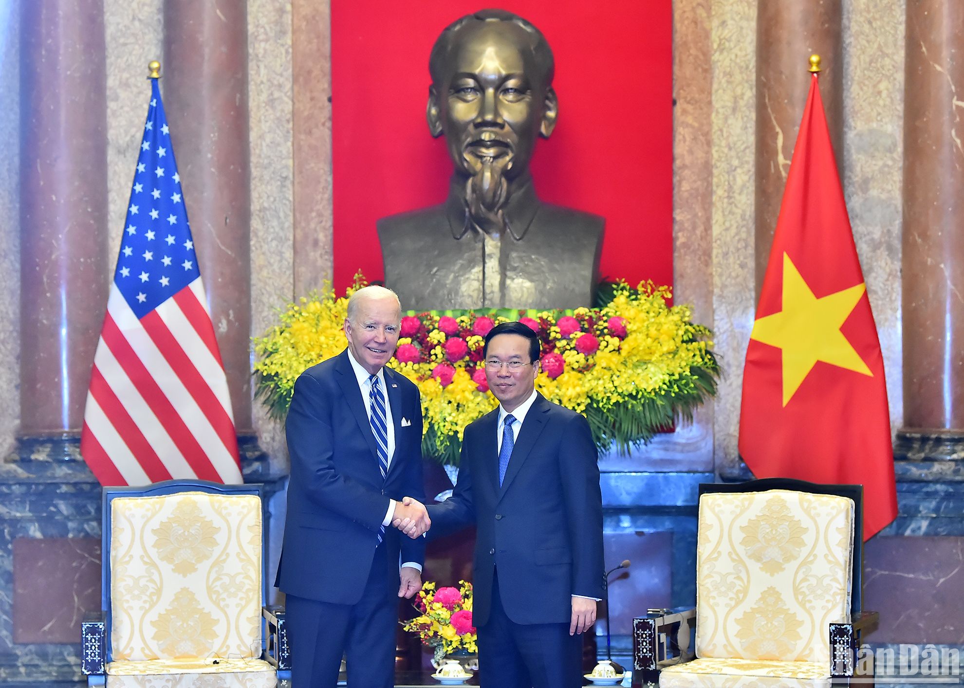 越南国家主席武文赏会见美国总统乔·拜登。