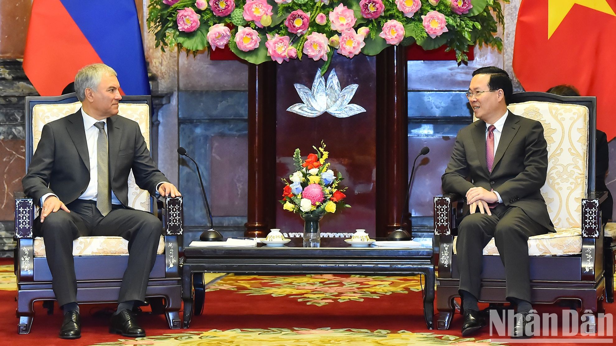 越南国家主席武文赏会见俄罗斯国家杜马主席沃洛金。