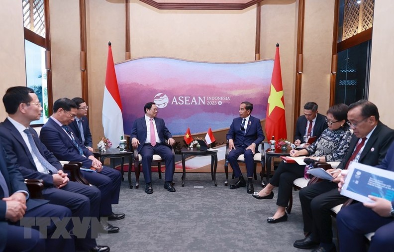 Hội nghị cấp cao ASEAN lần thứ 42: Thủ tướng Việt Nam Phạm Minh Trung gặp Tổng thống Indonesia Joko Widodo ảnh 1