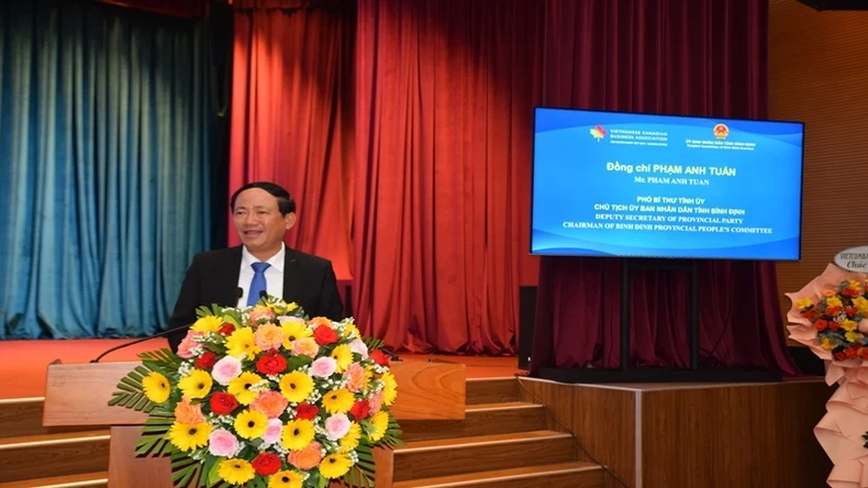 平定省人民委员会主席范英俊在会上发表讲话。