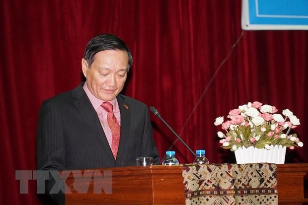 越南驻老大使阮伯雄发言。