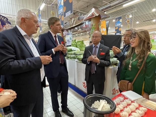 越南大米首次上架 法国E.Leclerc超市。（图片来源：越通社）