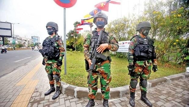 柬埔寨派遣安保人员保障会议安全。（图片来源：越通社）