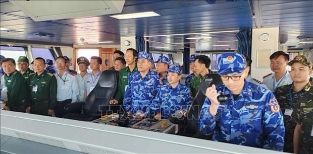 越中海警2022年第二次北部湾分界线附近海域联合巡逻活动从11月3日至5日举行。（图片来源：越通社）