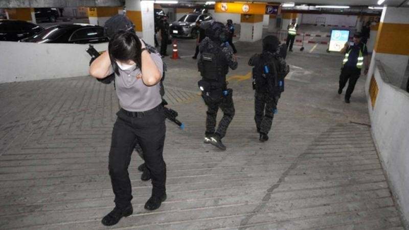 泰国警方为准备会议进行了安全演习。 （图片来源：泰国皇家警察）