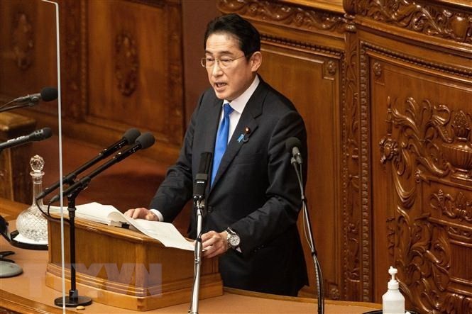 日本首相岸田文雄1月23日在东京举行的日本例行国会上发表讲话。（图片来源：越通社）