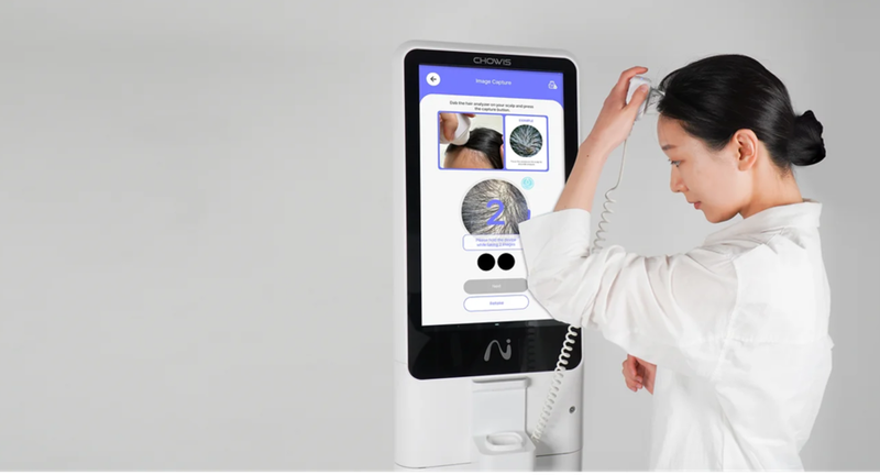 附图：韩国公司使用 AI 诊断皮肤和头发。