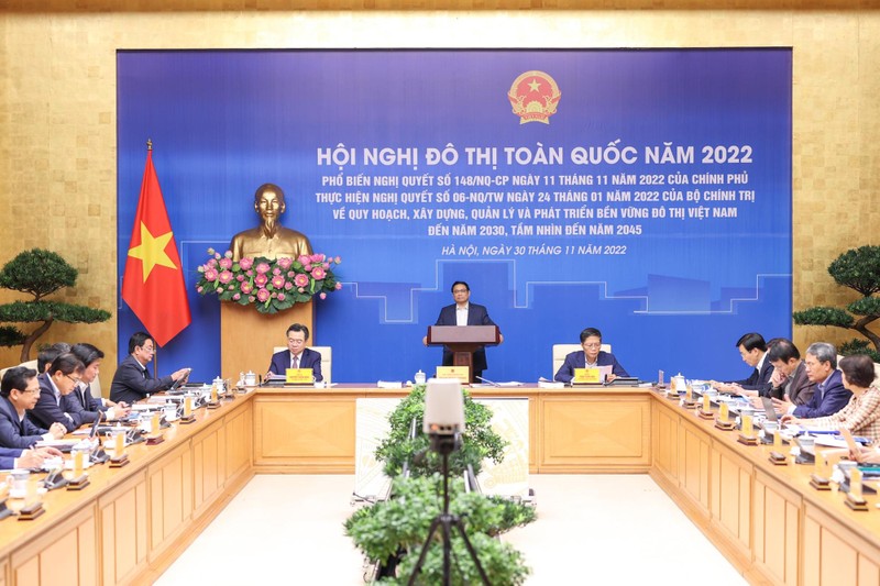 范明正总理主持召开2022年越南全国城市工作会议。（图片来源：VGP）