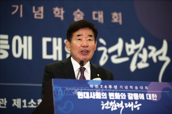 韩国国会议长金振杓。（图片来源：越通社）