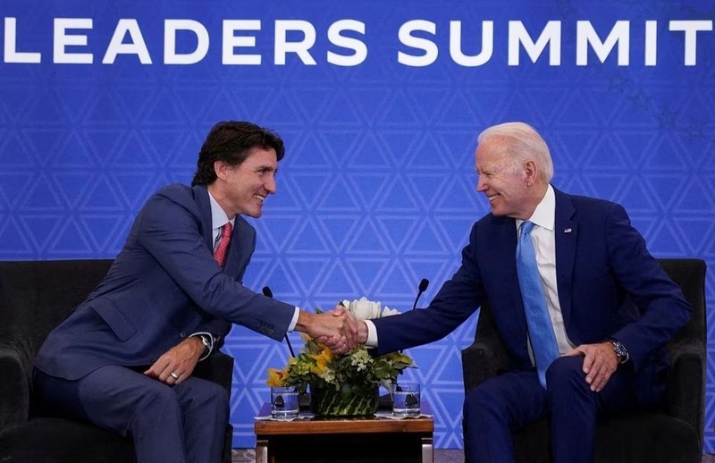 2023年1月10日，美国总统乔·拜登与加拿大总理贾斯廷·特鲁多会面。 （图片来源：路透社）