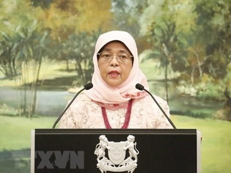 新加坡共和国总统哈莉玛·雅各布。（图片来源：越通社）