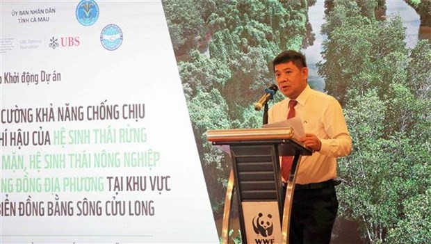 世界自然基金会驻越南首席代表文玉盛发表讲话。
