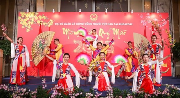 越南驻新加坡大使馆举行迎春活动。