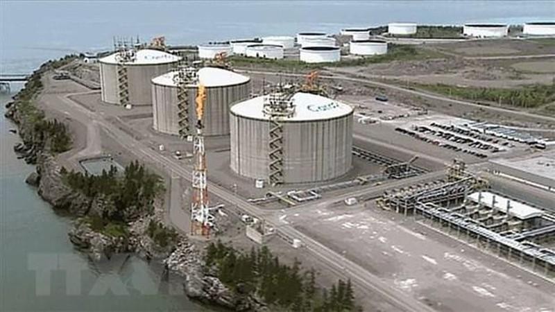 坐落在加拿大新不伦瑞克省圣约翰市的雷普索尔和欧文石油有限公司的天然气液化港口。