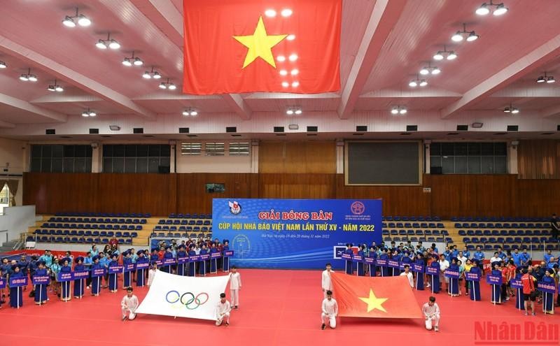 越南记协杯第十五次乒乓球赛开幕式。