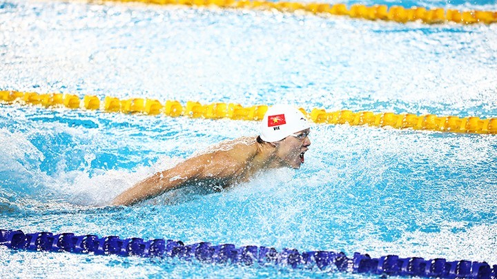 东运会结束后，越南游泳运动员为新赛绩而奋斗。（如达 摄）