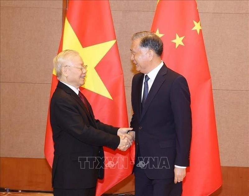 阮富仲会见中国全国政协主席汪洋。