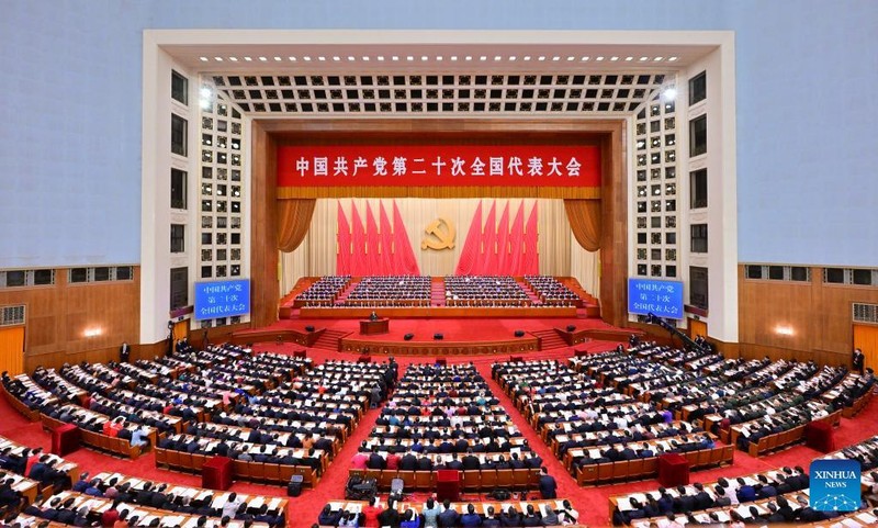 中国共产党第二十次全国代表大会场景。（图片来源：新华社）