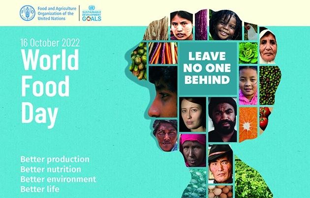 2022年10月16日世界粮食日的主题为 “ 不让任何人掉队” 。（图片来源：FAO）