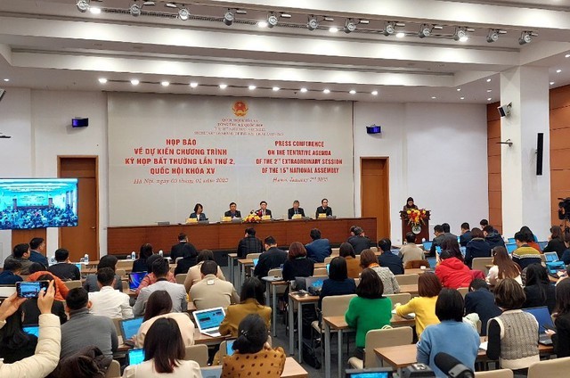 1月3日召开关于越南第十五届国会第二次特别会议的记者会。（图片来源：国会官网）