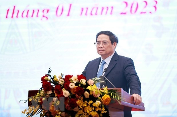 范明正总理在会议上发言。（图片来源：CPV）