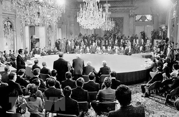 《巴黎协定》历经近5年的谈判后终于在1973年1月22日12时30分（巴黎时间）草签。（图片来源：越通社）
