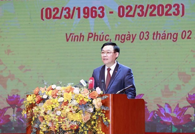 越南国会主席王廷惠致辞。（图片来源：越通社）