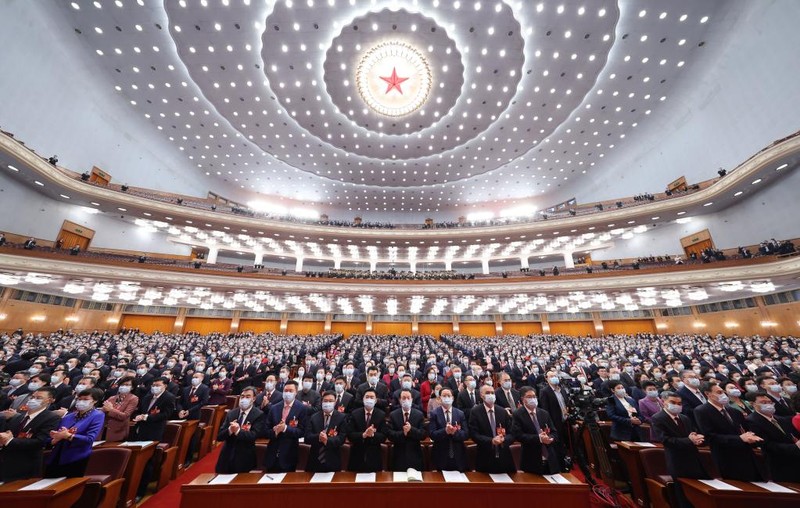 中国全国政协十四届一次会议。（图源：新华社）