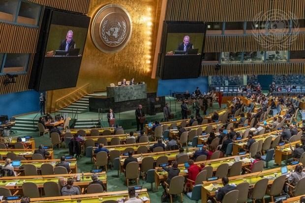 10月11日在第77届联合国大会上，越南当选2023-2025年任期联合国人权理事会成员国。（图片来源：越通社）