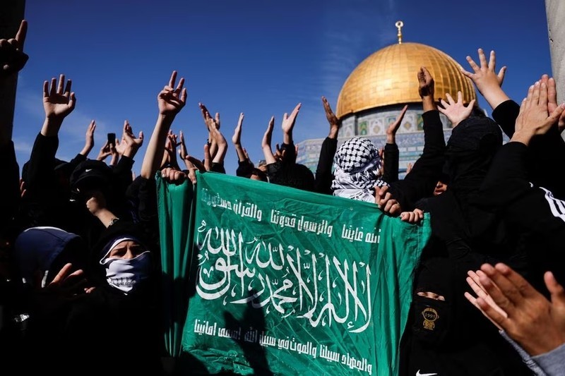 巴勒斯坦人反对最近在加沙地带的活动，2023年1月27日。（图片来源：路透社）