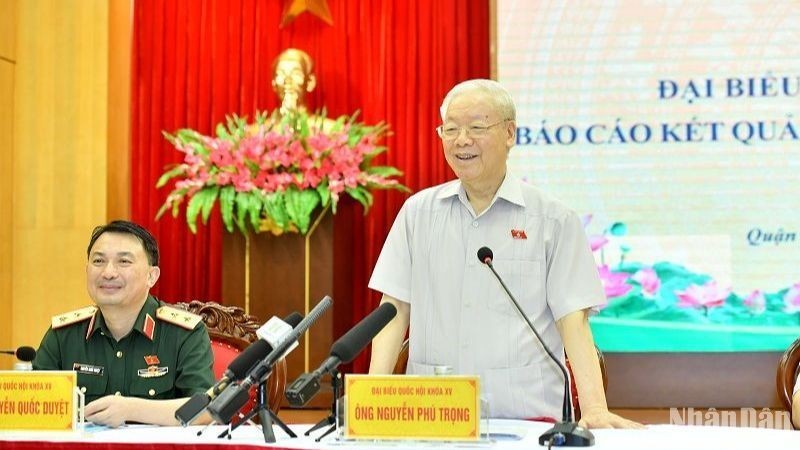 越共中央总书记阮富仲在国会第五次会议后开展接触选民活动。