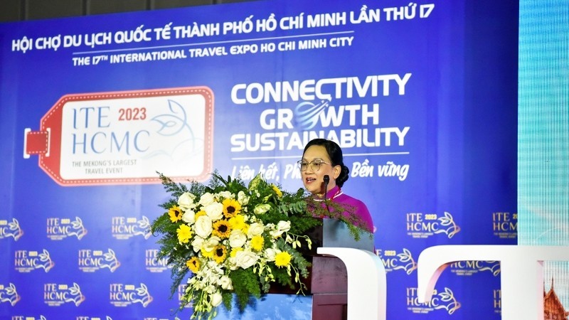 广宁旅游厅副厅长阮玄英在活动上发表讲话。