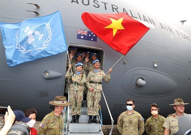 越南女兵参加联合国维和行动。（图片来源：越通社）
