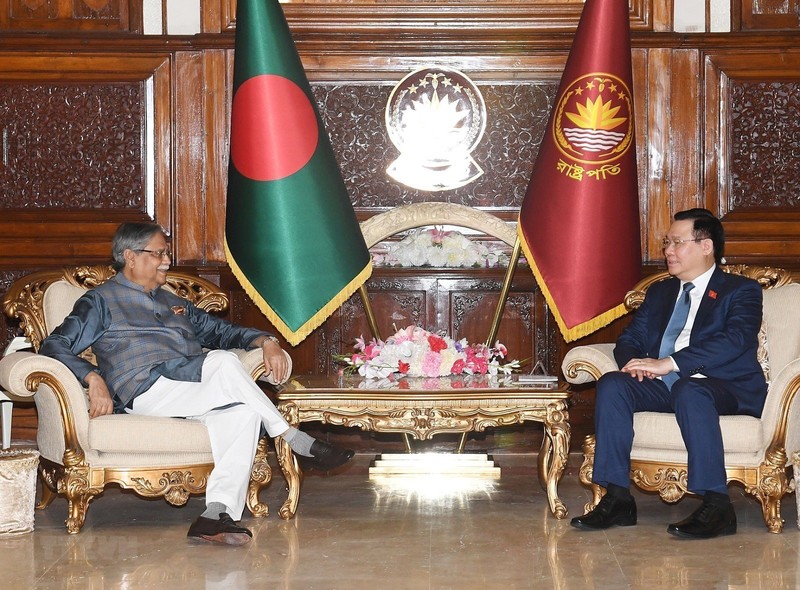 越南国会主席王廷惠会见孟加拉国总统穆罕默德·沙哈布丁·楚普。（图片来源：越通社）