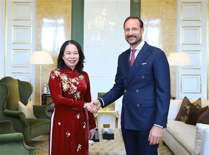 越南国家副主席武氏映春会见了挪威王储哈康·马格努斯。
