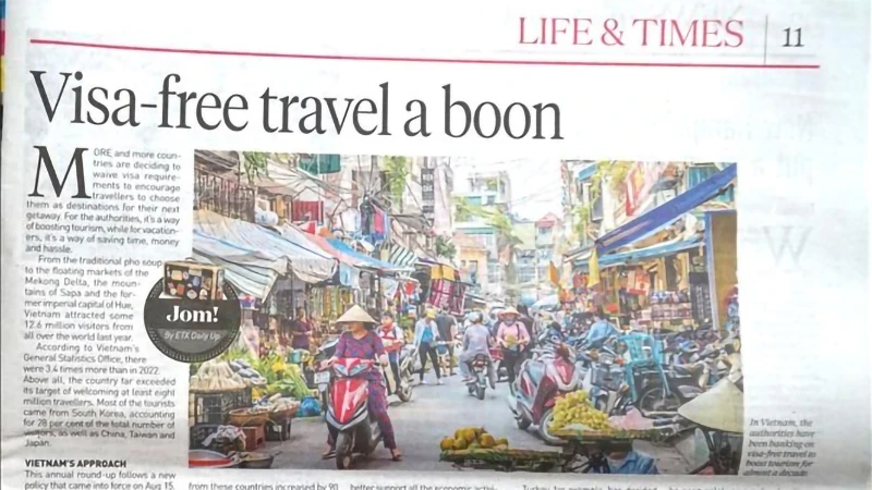 马来西亚媒体盛赞越南旅游签证免签政策的吸引力。