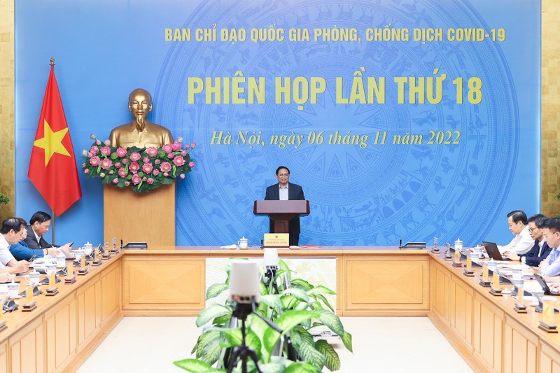 越南政府总理范明正指出会议。（图片来源：VGP）