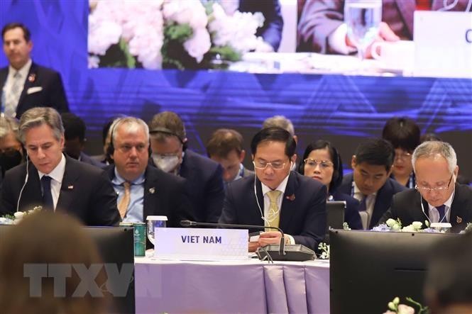越南外交部部长裴青山出席亚太经合组织第33届外交和贸易部长级会议。（图片来源：越通社）