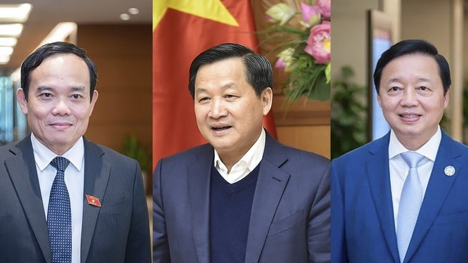 越南政府副总理陈流光（最左）、政府副总理黎明慨（中）和政府副总理陈红河（最右）。（图片来源：越通社）