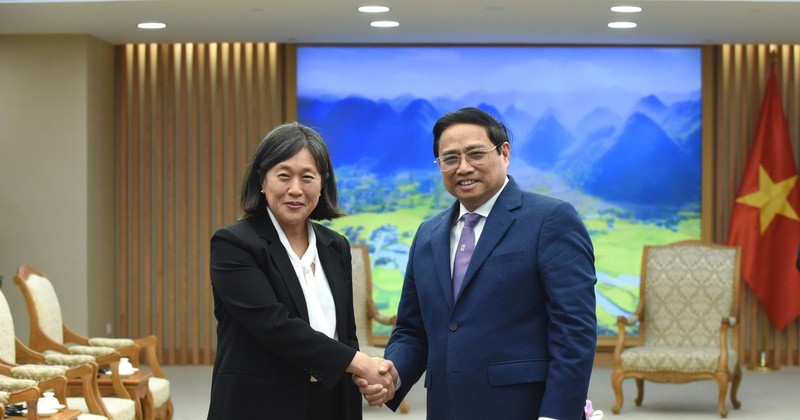 越南总理范明正和美国贸易代表凯瑟琳·泰。