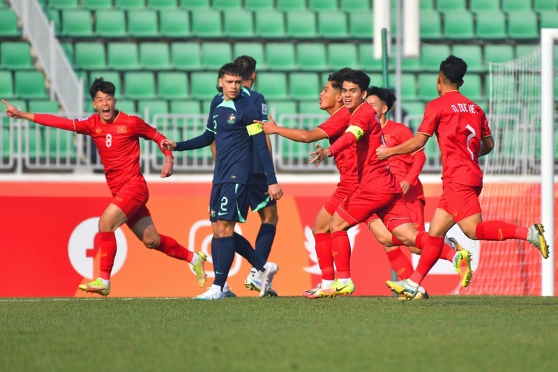 越南球队以1比0战胜澳大利亚球队。（图片来源：AFC）