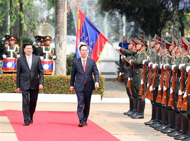 越南国家主席武文赏欢迎仪式。（图片来源：越通社）