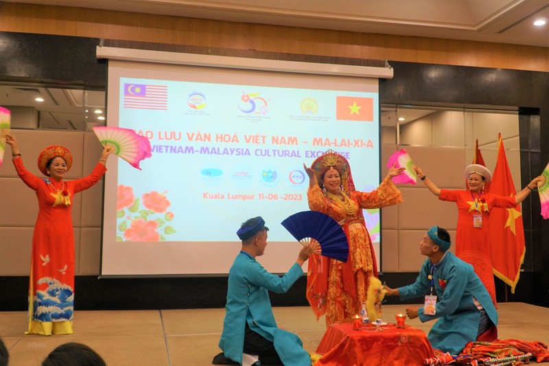越马传统文化艺术交流晚会在首都吉隆坡举行。（图片来源：越通社）