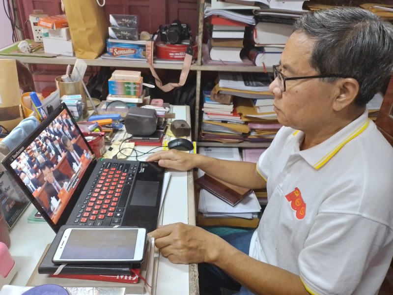 老挝人民革命党中央宣传部前部长助理、高级记者坎维桑·乔索潘。（图片来源：越通社）